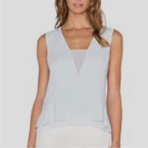 BCBG Maxazria Amerly Light Blue  Smoke Peplum Sleeveless
